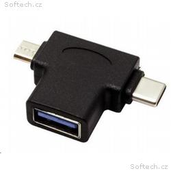 Adaptér USB3.0 female na dva konektory USB 3.1 C, 