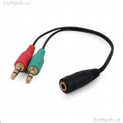 GEMBIRD Kabel rozdvojka jack 3,5mm (4 pólový) na 2