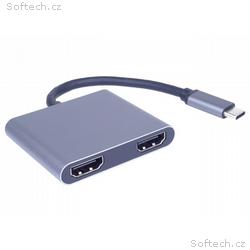 PremiumCord MST adapter USB-C na 2x HDMI, USB3.0, 