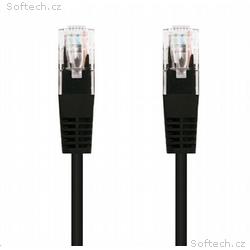 Kabel C-TECH patchcord Cat5e, UTP, černý, 1m