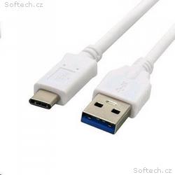 kabel C-TECH USB 2.0 AM na USB-C (AM, CM), 1m, bíl