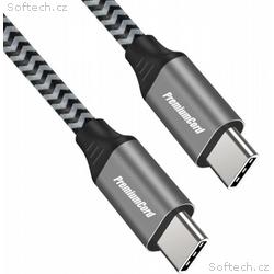 PREMIUMCORD Kabel USB-C M, M, 100W 20V, 5A 480Mbps