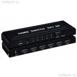 PREMIUMCORD HDMI switch 5:1 kovový s dálkovým ovla