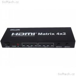 PremiumCord HDMI matrix switch 4:2, s audiem, rozl
