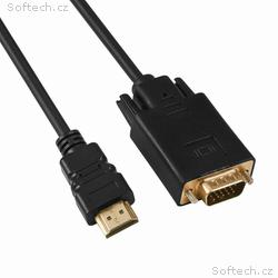 PremiumCord kabel s HDMI na VGA převodníkem, 2m