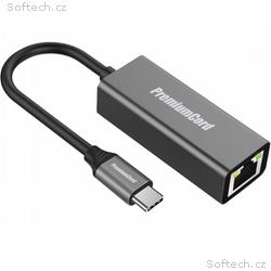PremiumCord převodník USB-C na Gigabit konektor RJ