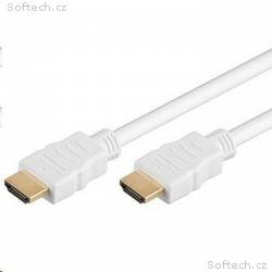 PremiumCord HDMI High Speed + Ethernet kabel, bílý