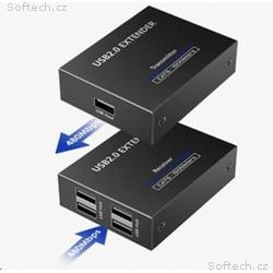 PREMIUMCORD 4-port USB 2.0 extender po Cat5, Cat5e