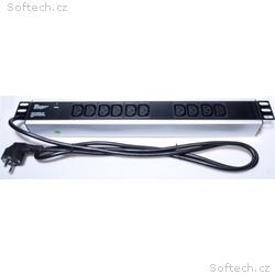 PremiumCord Panel napájecí do 19" racku 1.5U, 10xI