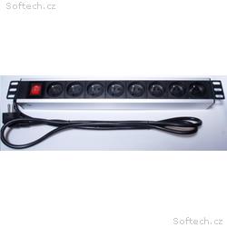 PremiumCord 19" PDU, 1.5U, 8x230V, 2m kabel Euro, 