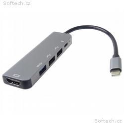 PremiumCord Adaptér USB-C na HDMI + USB3.0 + 2x US