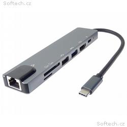 PremiumCord Adaptér USB-C na HDMI + USB3.0 + USB2.