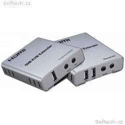 PremiumCord HDMI KVM extender s 2xUSB na 60m s aud