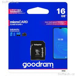 GOODRAM MicroSDHC karta 16GB M1AA, UHS-I Class 10,