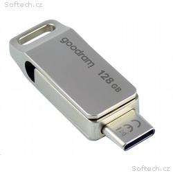 GOODRAM Flash Disk 128GB ODA3, USB 3.2, stříbrná