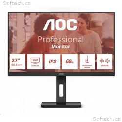 AOC, U27E3UF, 27", IPS, 4K UHD, 60Hz, 4ms, Black, 