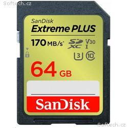 SanDisk SDXC karta 64GB Extreme PLUS (200 MB, s Cl