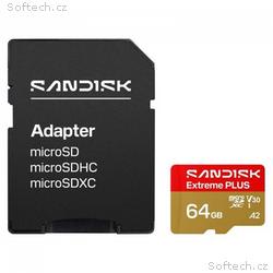 SanDisk MicroSDHC karta 64GB Extreme PLUS (R200, W