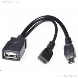 PREMIUMCORD USB redukce kabel USB A, female+Micro 