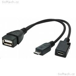 GEMBIRD Kabel USB AF, micro BM + micro BF, OTG + d