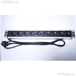 PremiumCord Panel napájecí do 19" racku 1.5U, 9x23