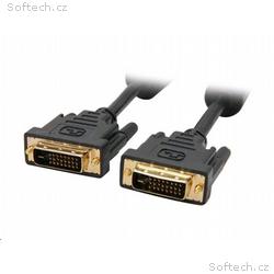 C-TECH kabel DVI-DVI, M, M, 1,8m DVI-D, dual link,