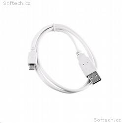 C-TECH kabel USB 2.0 AM, Micro, 2m, bílý