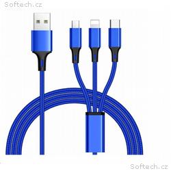 PremiumCord Kabel 3 in 1 USB, 3 konektory USB Type