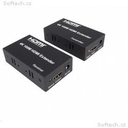 PremiumCord 4K HDMI extender na 100m přes jeden ka