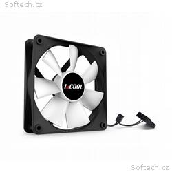 1stCOOL ventilátor SILENT, 12 cm Black, White 3pin
