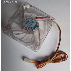 EUROCASE ventilátor 80mm, 12V, 0,15A, prosvětlený 