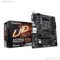 GIGABYTE MB Sc AM4 A520M S2H, AMD A520, 2xDDR4, 1x