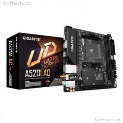 GIGABYTE MB Sc AM4 A520I AC, AMD A520, 2xDDR4, 1xD