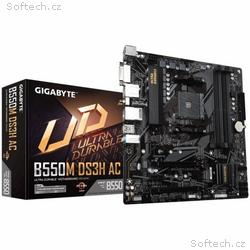 GIGABYTE MB Sc AM4 B550M DS3H AC, 4xDDR4, 1xDP, 1x