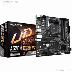 GIGABYTE MB Sc AM4 A520M DS3H V2, AMD A520, 4xDDR4