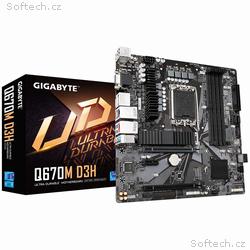 GIGABYTE MB Sc LGA1700 Q670M D3H, Intel Q670, 4xDD