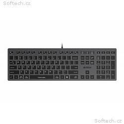 A4tech Klávesnice FX60, Podsvícená bílá, USB, CZ, 
