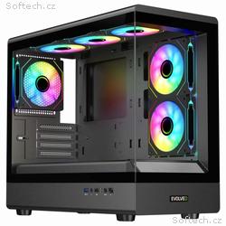 EVOLVEO Ursus, skříň mATX, 6x ARGB ventilátor 120m