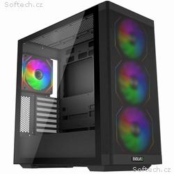 EVOLVEO Scorpio, Big Tower, 4x ARGB, sklo+mřížka