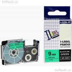 Xerox kompatibilní páska s Casio, XR-9GN1, 9mm x 8