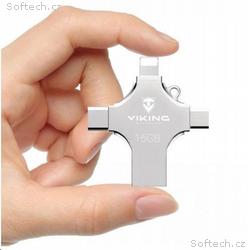 Viking USB Flash disk 3.0 4v1 s koncovkou Lightnin