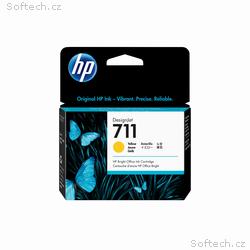 HP 711 Yellow DJ Ink Cart, 29 ml, CZ132A