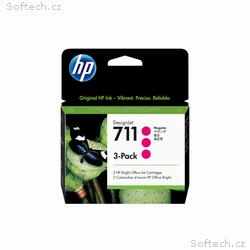 HP 711 Magenta DJ Ink Cart, 29 ml, 3-pack, CZ135A