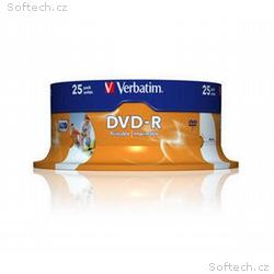 VERBATIM DVD-R(25-Pack)Spindle, Inkjet Printable, 