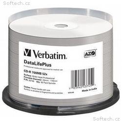 VERBATIM CD-R(50-pack) spindl, AZO 52X, 700MB, WHI