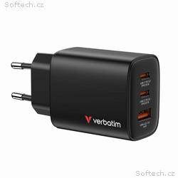 VERBATIM GaN Nabíječka Essentials 65W, 2xUSB-C, 1x