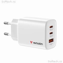VERBATIM GaN Nabíječka Essentials 65W, 2xUSB-C, 1x