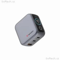 VERBATIM Mini GaN Nabíječka s displejem 65W, 2xUSB