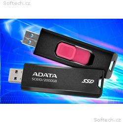 ADATA SC610, 1TB, SSD, Externí, Černá, 5R