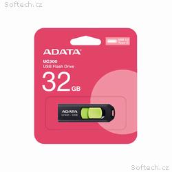 ADATA Flash Disk 32GB UC300, USB-C 3.2, černo-zele